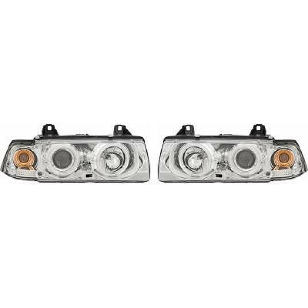 Scheinwerfer passend f&uuml;r Set BMW E36 Baujahr 90-99   Klarglas Chrom