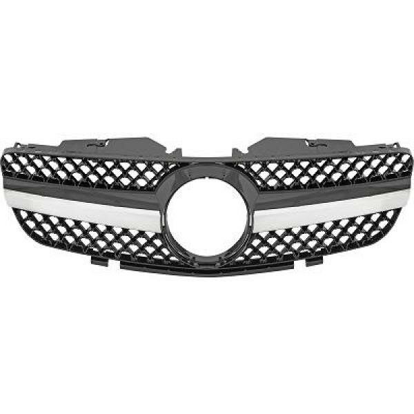 K&uuml;hlergrill passend f&uuml;r komplett Mercedes r230 Baujahr 2001-2006  chrom/schwarz