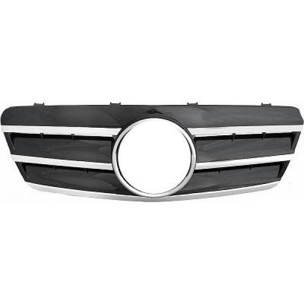 K&uuml;hlergrill passend f&uuml;r komplett Mercedes W208 Baujahr 1997-2002    chrom/schwarz