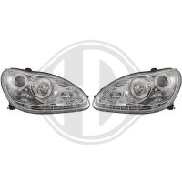 Scheinwerfer passend f&uuml;r Set Mercedes W220 Baujahr 02-05  klarglas/chrom