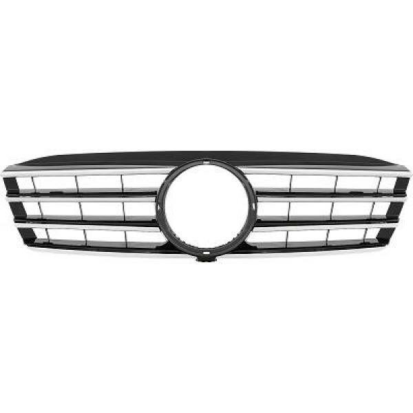 K&uuml;hlergrill passend f&uuml;r komplett Mercedes W203 Baujahr 2000-2007  chrom/schwarz