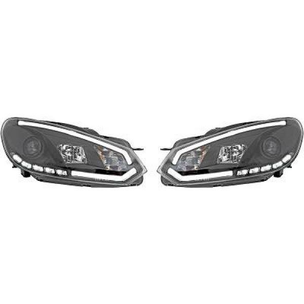 Scheinwerferset passend f&uuml;r VW Golf vi Baujahr 08-12  klarglas/schwarz
