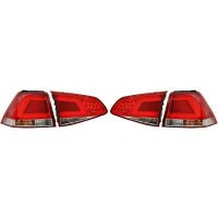 R&uuml;ckleuchten passend f&uuml;r Set VW Golf 7 Baujahr 2012-2017  rot/weiss/chrom,