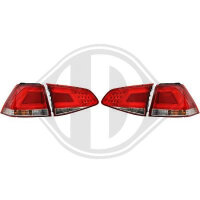 R&uuml;ckleuchten passend f&uuml;r Set VW Golf 7 Baujahr 2012-2017  rot/weiss/chrom,
