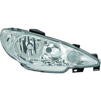 Scheinwerfer rechts passend f&uuml;r Peugeot 206 Baujahr 1998-2005 h7/h7 klarglas Optik