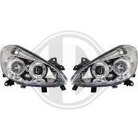 Scheinwerfer passend f&uuml;r Set Renault Clio Baujahr 05-09  klarglas/chrom