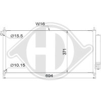 Kondensator passend f&uuml;r honda Honda Civic 7i 01/2012